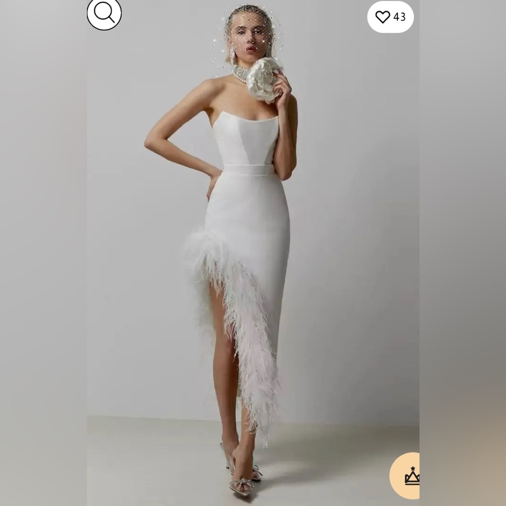 Catchall Payton White Feather Dress - NEVER WORN